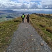 Andrew Buttery on a previous trek with his son, Jenson